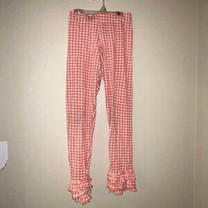 Shrimp N Grits Kids Coral Gingham Leggings